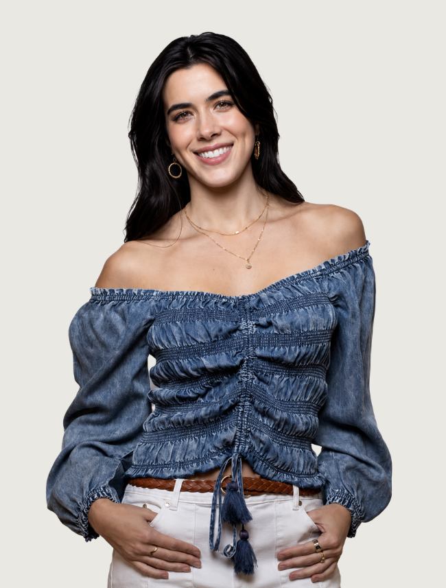 Scully Women's Denim Washed Off-the-Shoulder Blouse