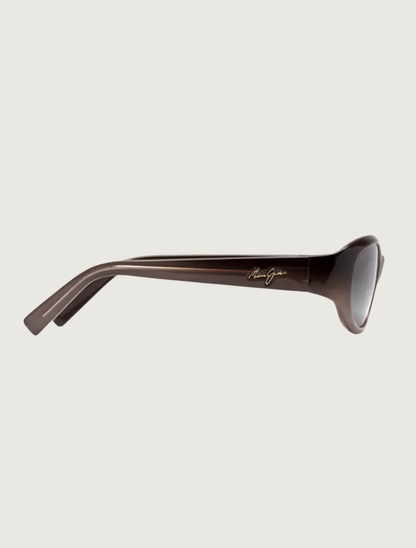 Maui Jim Punchbowl rectangular sunglasses in Chocolate Fade / Maui Rose — side view
