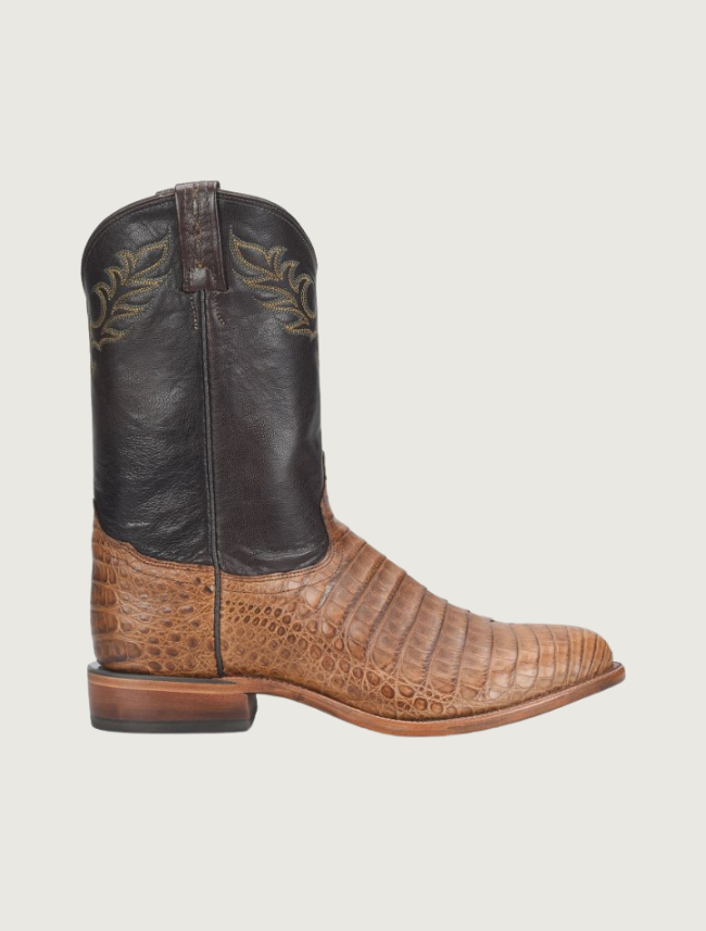 Tony Lama Delmonte 11" Caiman Cowboy Boots in Brandy