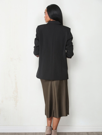 Paparazzi Patchwork Print Lined Blazer in Black
