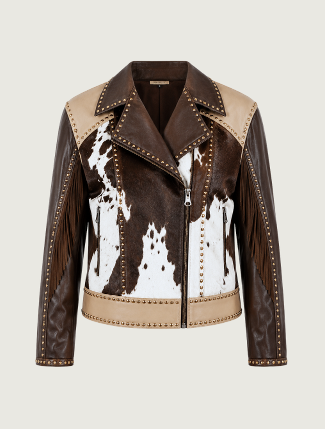 Mavericks Women's Studs & Cowhide Leather Jacket