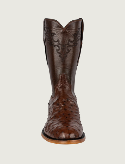 Tony Lama Ian Brown Ostrich Roper Boots