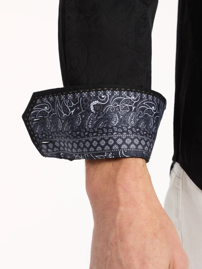 Robert Graham Hudson Long Sleeve Woven Shirt in Black