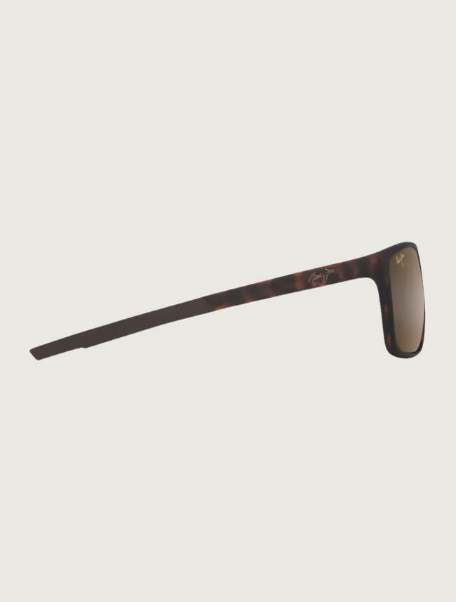 Maui Jim Lehopulu rectangular sunglasses in Matte Dark Havana / HCL Bronze — side view