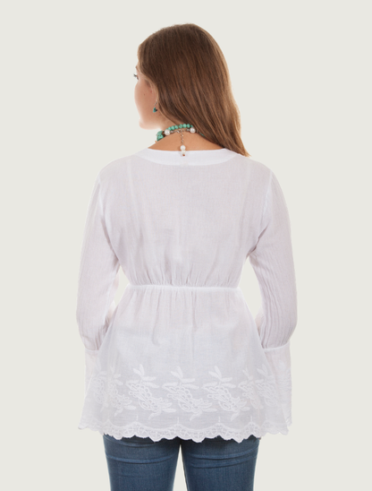Scully Women's Vanilla Soutache Bell Sleeve Blouse