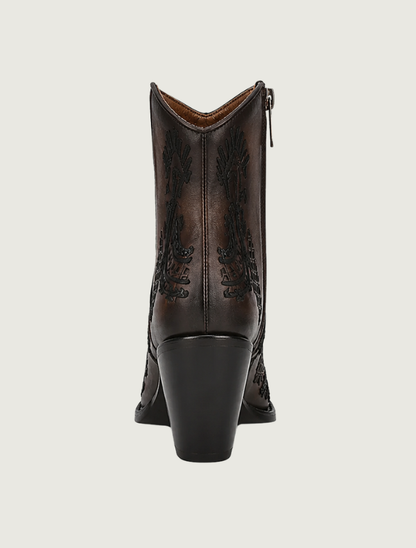 Cuadra Artisan Embroidered Leather Booties