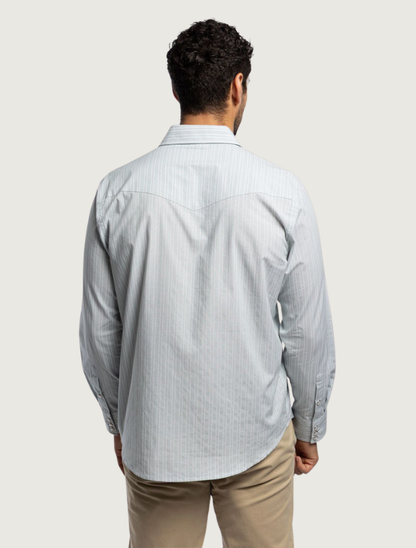 Tony Lama Green Stripe Pearl Snap Western Shirt