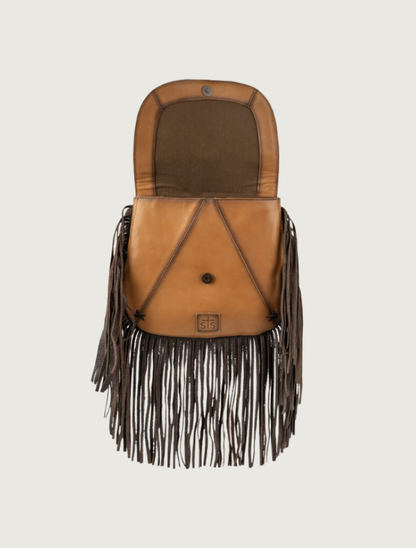 STS Ranchwear Chaynee Valley saddlebag — front view, open