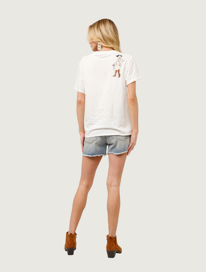 Mavericks Vintage Cowgirl Embroidered Tee