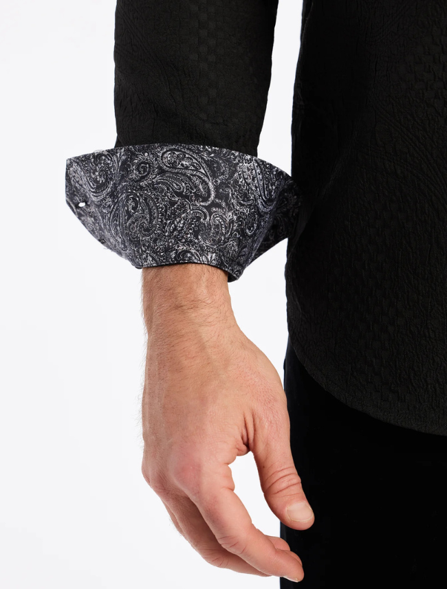 Robert Graham Men's Devonshire Long Sleeve Button Down Shirt in Black