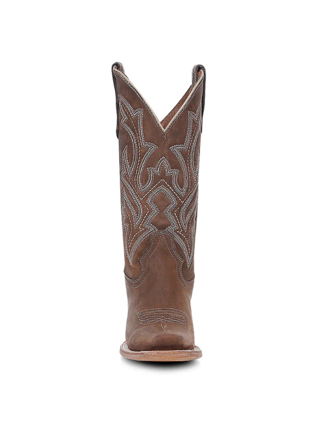 Circle G Women's Chocolate Embroidery Square Toe Cowboy Boot