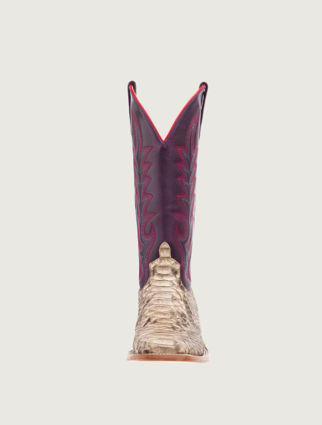 Macie Bean Top Hand Purple Mink Python Cowgirl Boots