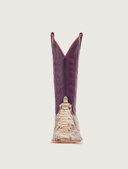 Macie Bean Top Hand Purple Mink Python Cowgirl Boots