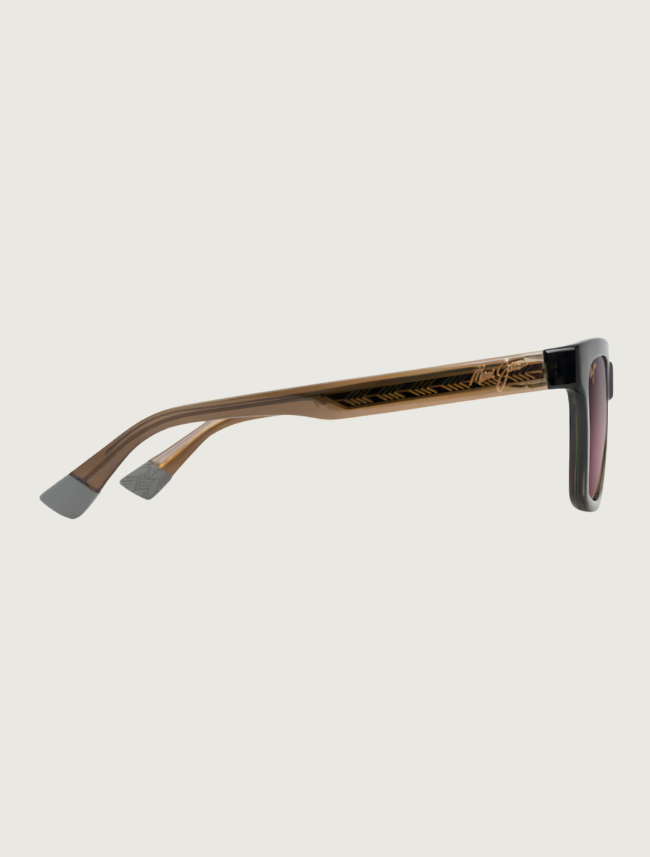 Maui Jim Hanohano square sunglasses in Shiny Trans Green / Maui Rose — side view
