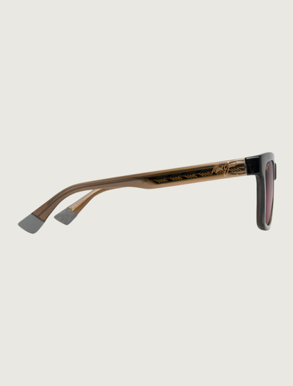Maui Jim Hanohano square sunglasses in Shiny Trans Green / Maui Rose — side view