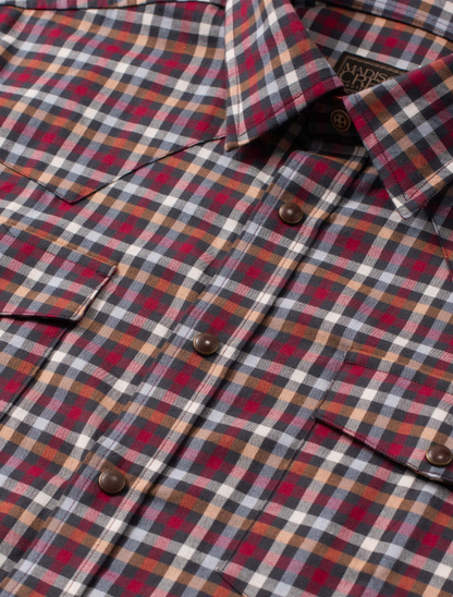 Madison Creek Bisley Western Shirt in Red & Grey Check
