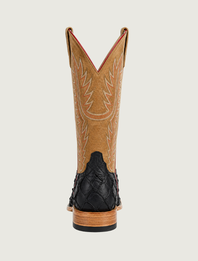 Horse Power Black Matte Big Bass Square Toe Cowboy Boots