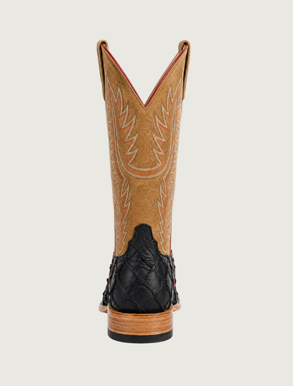 Horse Power Black Matte Big Bass Square Toe Cowboy Boots