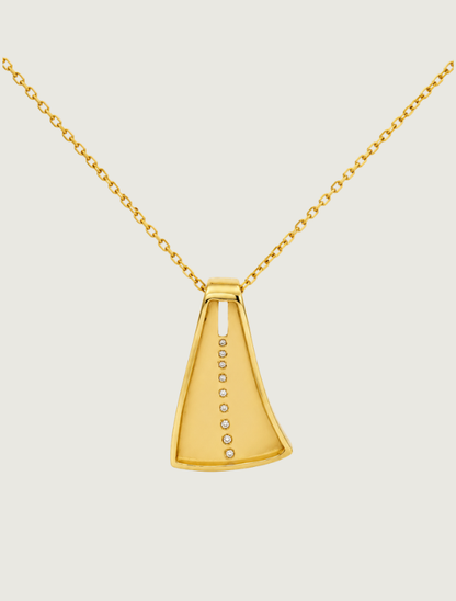 14K Yellow Gold Turquoise & Diamond Pendant