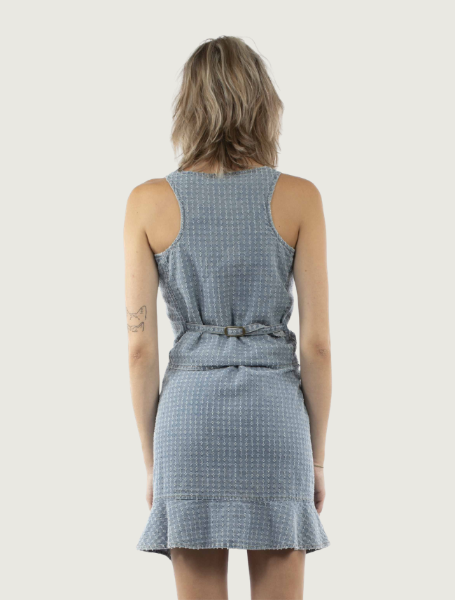 Scully Women's Light Blue Denim Peplum Hem Mini Skirt