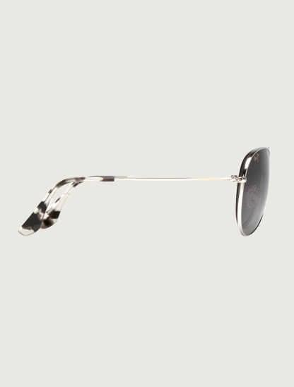 Maui Jim Mavericks aviator sunglasses in Silver / Neutral Grey — side view