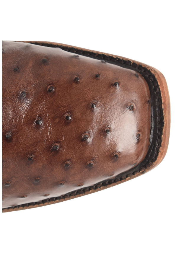 Justin Men's 12" Rancher Full Quill Ostrich Cowboy Boots in Kango Tobac