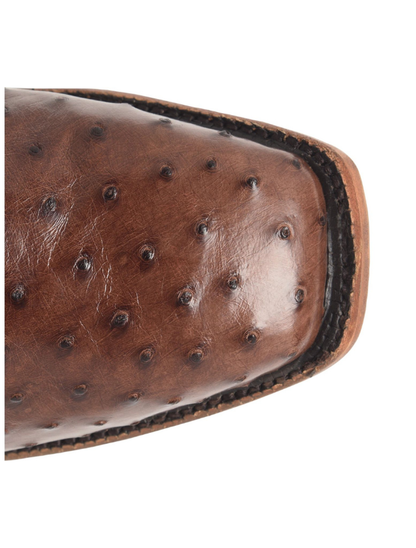 Justin Men's 12" Rancher Full Quill Ostrich Cowboy Boots in Kango Tobac