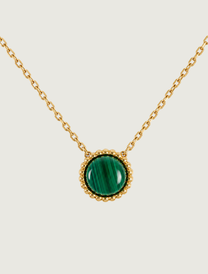 18K Yellow Gold Malachite Necklace