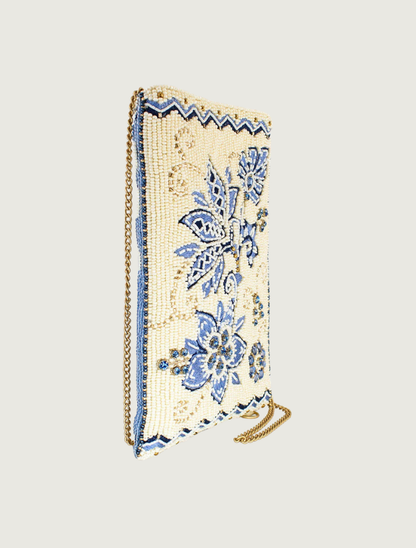 Mary Frances Easy Street Blue Floral Crossbody Phone Bag