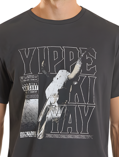 Rock & Roll Denim "Yippe Ki Yay" Skull Graphic T-Shirt