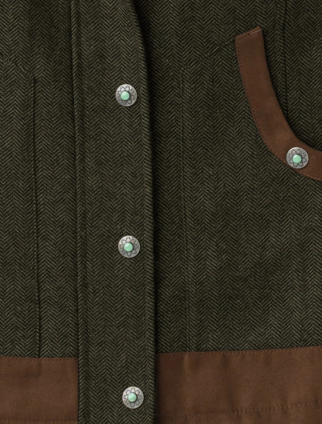 Madison Creek Channel Wool Vest in Pine Herringbone