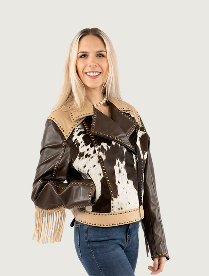 Mavericks Women's Studs & Cowhide Leather Jacket