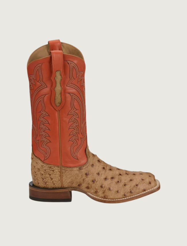 Tony Lama Men's Damilano 13" Full Quill Ostrich Boots in Umber