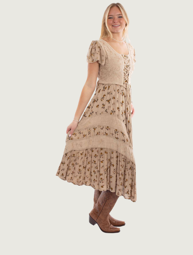 Scully Women's Lace & Tie Cap Sleeve Dress