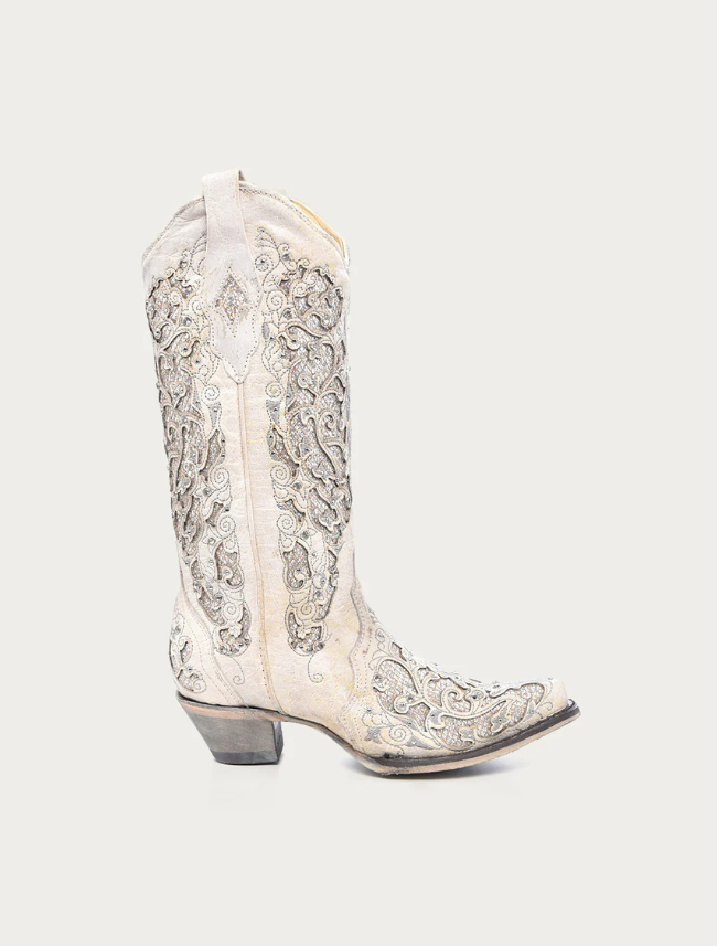 Corral Women's White Wedding Cowboy Boot