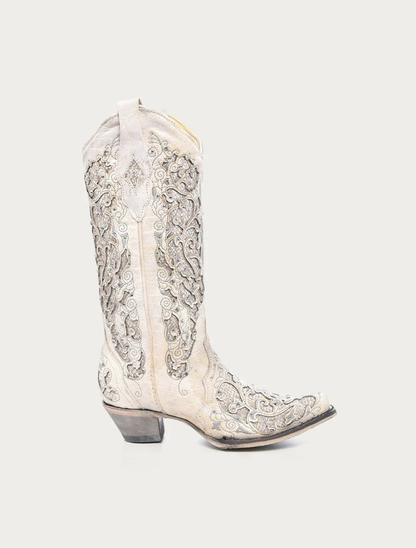 Corral Women's White Wedding Cowboy Boot