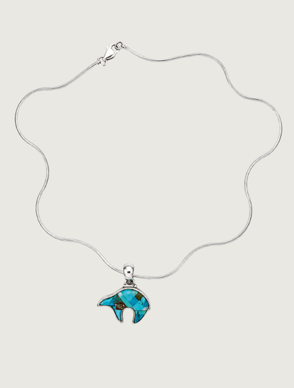 Ferris Silver Bear Inlay Pendant