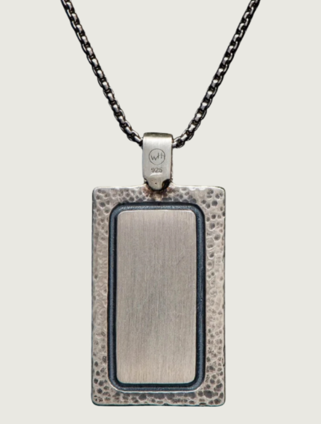 William Henry Sterling Silver Pendant Necklace with 'Zinc Matrix' Kingman Turquoise Inlay