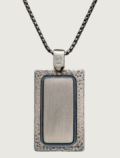 William Henry Sterling Silver Pendant Necklace with 'Zinc Matrix' Kingman Turquoise Inlay