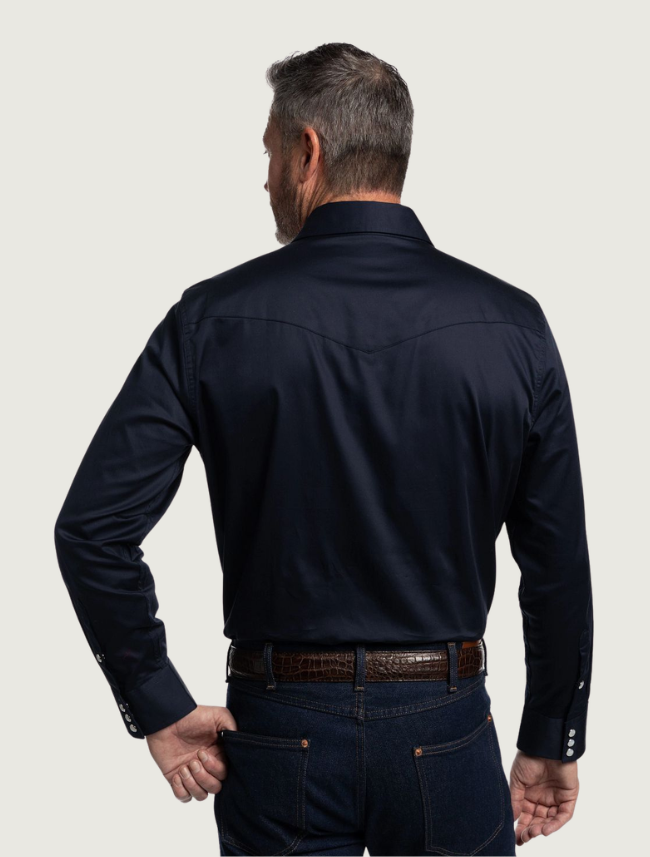 Tony Lama Navy Pearl Snap Western Shirt