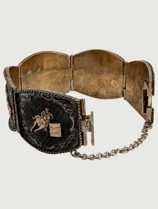 Vogt Sterling Silver / 10K Gold Cowboy Panel Bracelet