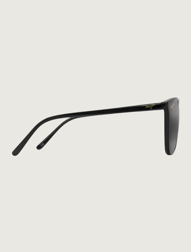 Maui Jim Ocean cat eye sunglasses in Shiny Black / Neutral Grey — side view