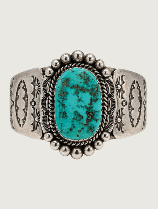Sterling Silver Large Turquoise Cuff Bracelet