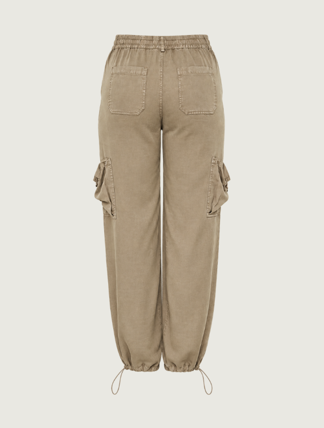 Paparazzi Tencel Bungee Hem Cargo Pants in Olive