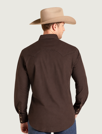 Rock & Roll Denim Men's Dark Brown Corduroy Long Sleeve