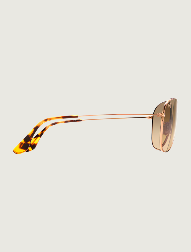 Maui Jim Cliff House aviator sunglasses in Gold / HCL Bronze — side view