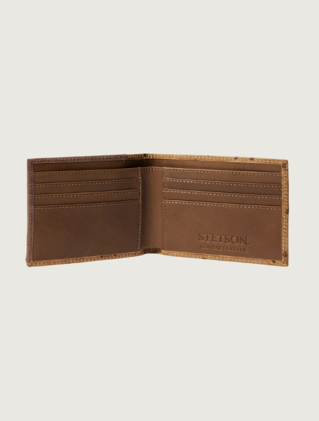 Stetson Tooled Embossed Ostrich Bi-Fold Wallet