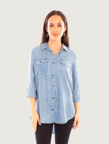 Scully Women's X Stitch Shirt with Lace Up Back