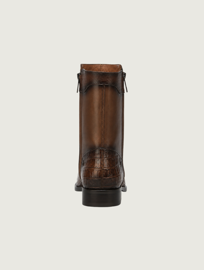 Cuadra Men's Maple Caiman Zipper Round Toe Boot