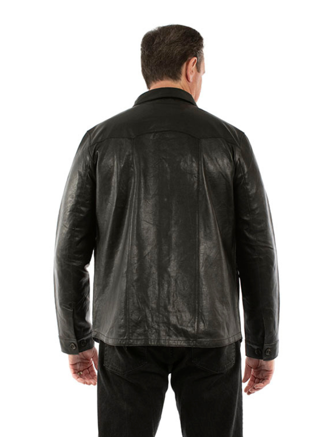 Men's Leather Shirt Jacket